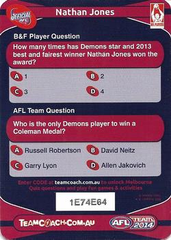 2014 Team Zone AFL Team - Best & Fairest Quiz (Herald Sun) #11 Nathan Jones Back